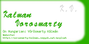 kalman vorosmarty business card